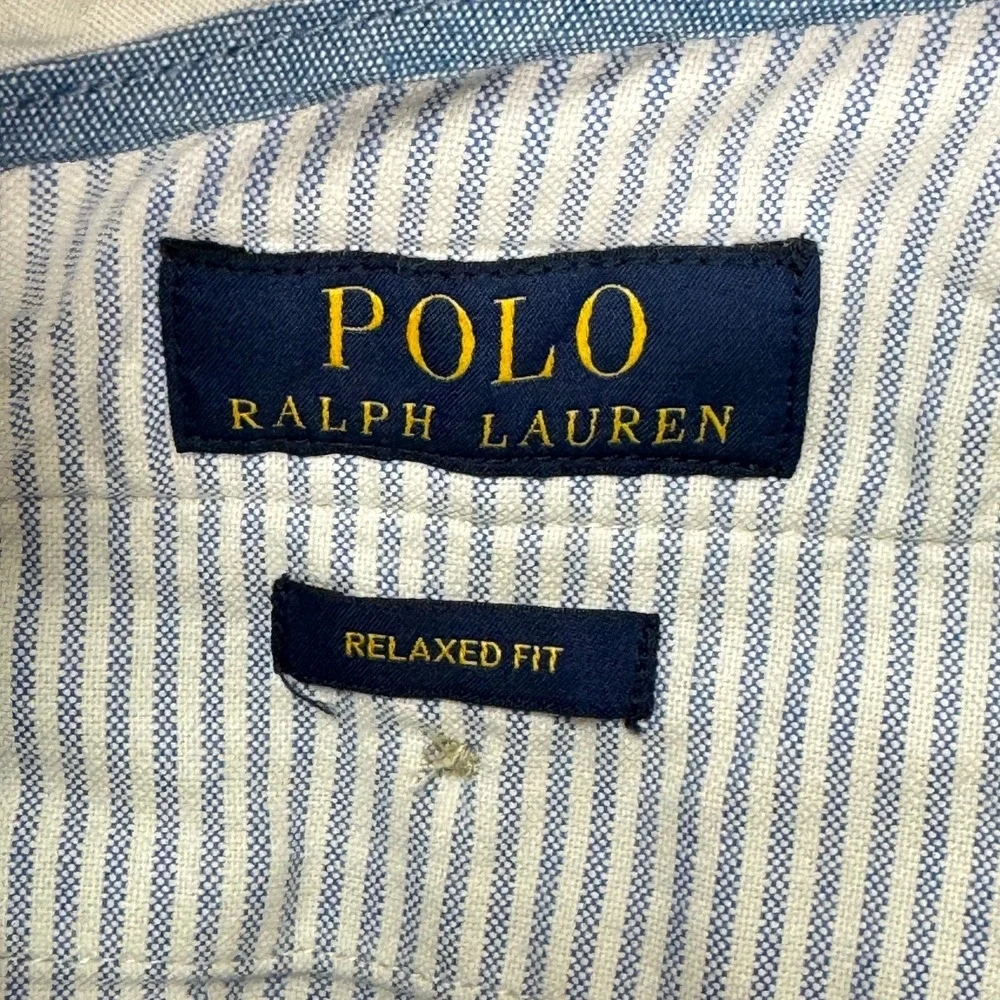 Polo Ralph Lauren Mens Chinos 34x32 Khaki Relaxed Fit Cotton Twill Casual